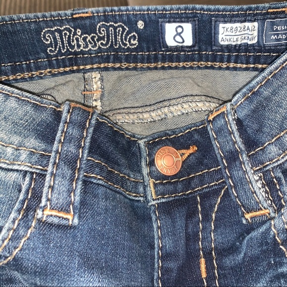 Miss Me• Blue Faded Floral Embroidered Skinny Jean - Picture 8 of 8